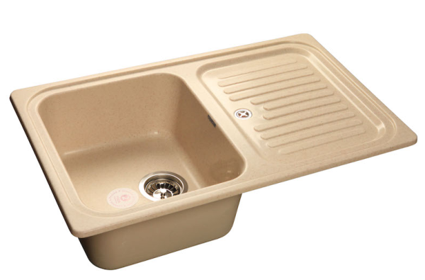 Мойка кухонная GranFest Standart 780L прямоугольная 77,5x50 см, искусст. камень, бежевый, S-780L