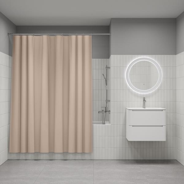 Штора для ванной комнаты Iddis P01PE18i11 180x200 см Pe, бежевая