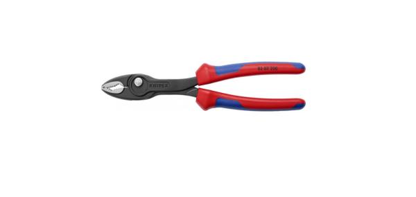 Клещи 200 мм TwinGrip, с фронтальным и боковым захватами, зев 4-22 мм, 2-компонентные ручки, Knipex