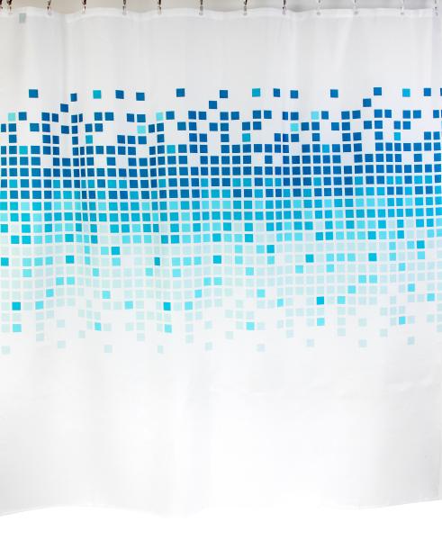 Штора для ванной комнаты Zalel 01467 180x200 см полиэстер, белая, плитка