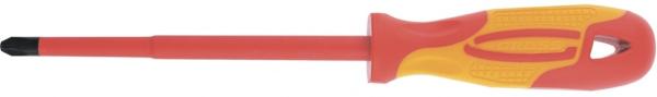 Отвертка диэл. крестовая PH2х100мм, CrMo,1000В, двухкомпонентная рукоятка (12948) (GROSS)