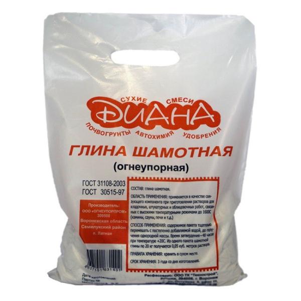Глина шамотная 20 кг DIANA