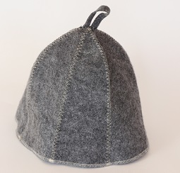 Шапка для бани серая (полушерсть)