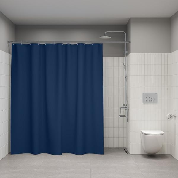 Штора для ванной комнаты Iddis BL04P24i11 240x200 см полиэстер, синяя
