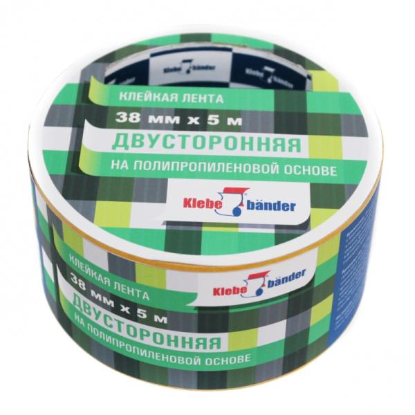 Двухсторонняя полипропиленовая лента 38мм х  5м, Klebebander, КРР305Т