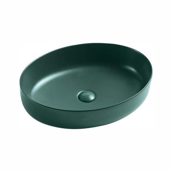 Раковина накладная EvaGold A606CDGM 54,5x41 см, зелёная EG090034