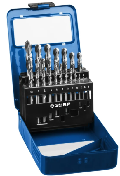 Набор сверл по металлу 1-10 мм Р6М5, цилиндрический хвостовик, ЗУБР