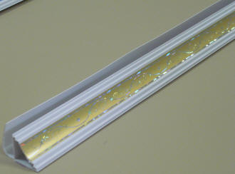 Плинтус потолочный ПВХ с молдингом LS-71-2 3м