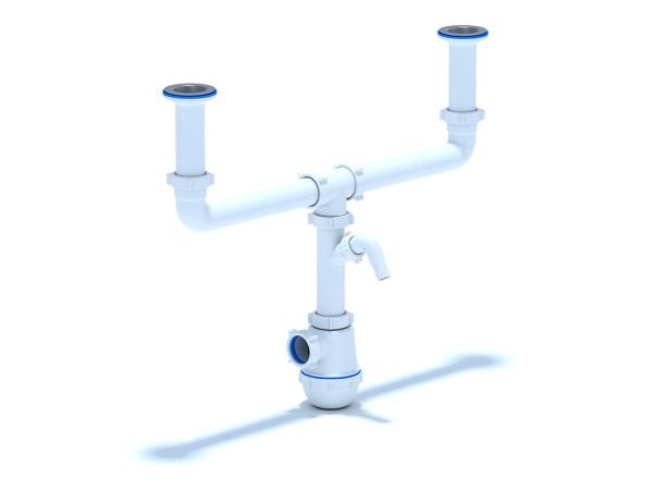 Сифон для мойки АниГрот A40.00 11/2''х40 двойной