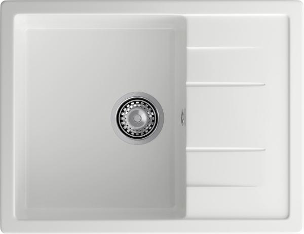 Мойка кухонная GranFest Quadro 650L прямоугольная 65x50 см, искусст. камень, иней, Q-650L