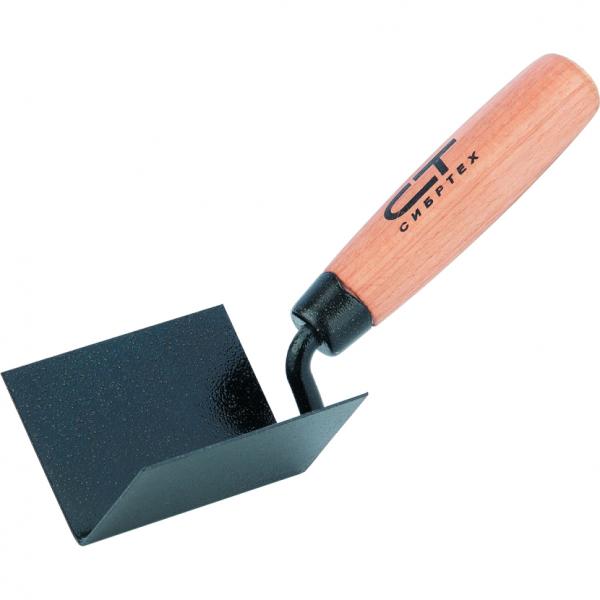 Кельма угловая для внутренних углов,80х60х60мм, стальная, буковая ручка (86307) (Сибртех)