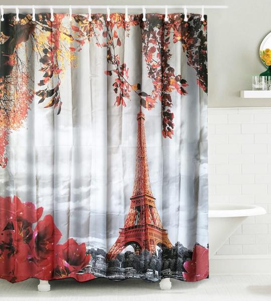 Штора для ванной комнаты Zalel 461304 180x180 см фотопринт, серая