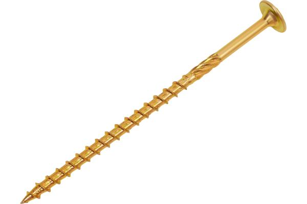 Шуруп конструкционный с тарельчатой головкой 8,0х180 мм, желтый цинк