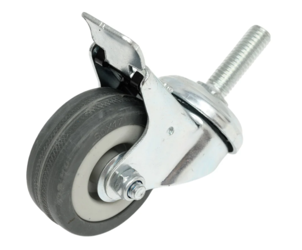 Колесо аппаратное 50 мм серое поворотное с тормозом болт М10 SCtgb 25