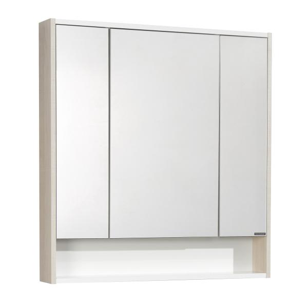 Шкаф-зеркало Aquaton Рико-80 (Белый/Ясень фабрик) 1A215202RIB90