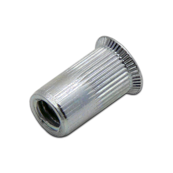 Заклепка резьбовая М 8, потайной бортик, с насечками, оцинкованная