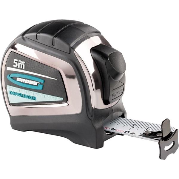 Рулетка Doppelhaken, 5мх19мм,односторон. зацеп, нейлон, двухсторон. шкала, автомат(31123) (GROSS)