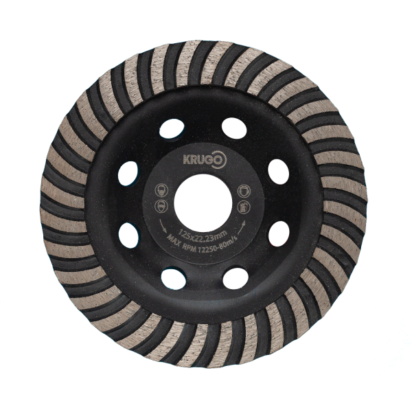 Чашка алмазная турбо 125x22.23мм, Krugo