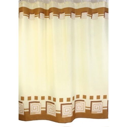 Штора для ванной комнаты Zalel 01336/YQL 1031 180x200 см полиэстер, бежевая, квадраты
