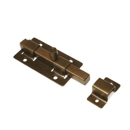 Задвижка дверная ЗД-06, Металлист, полимер бронза, квадратный ригель