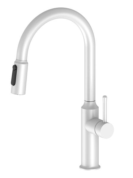 Смеситель для кухни Santek Пуро под фильтр, выдвижная лейка WH5A43028B001 белый