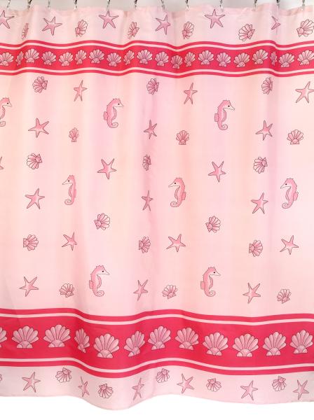 Штора для ванной комнаты Zalel 026 180x200 см полиэстер, синяя, морской конек