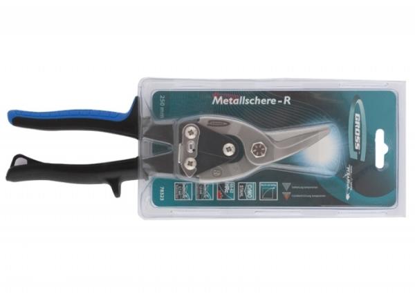 Ножницы по металлу  PIRANHA ,250мм,прямой и правый рез, сталь-CrMo, двухкомп. ручка (78323) (GROSS)