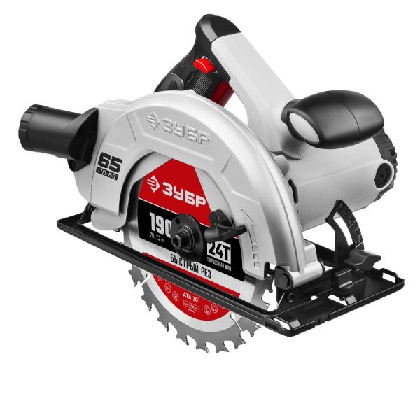 Пила дисковая ЗУБР ПД-65, 1600 Вт, 190 мм, 4700 об/мин, 90°-65 мм, коробка