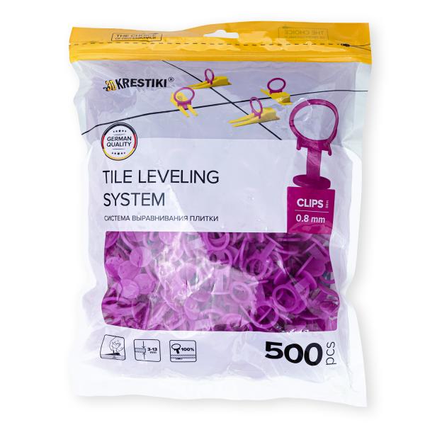 Зажим СВП Slim 0,8 мм, розовый, упаковка 500 шт, 3D KRESTIKI