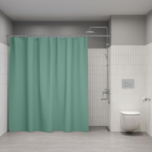 Штора для ванной комнаты Iddis BL05P24i11 240x200 см полиэстер, зеленая