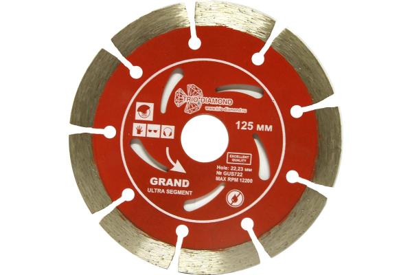 Диск алмазный по железобетону 125x2x22,23 мм Grand Hot сегментный, TRIO-DIAMOND