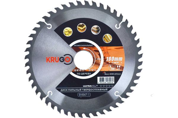 Диск пильный по дереву 190x30 мм 48 зубьев, Krugo
