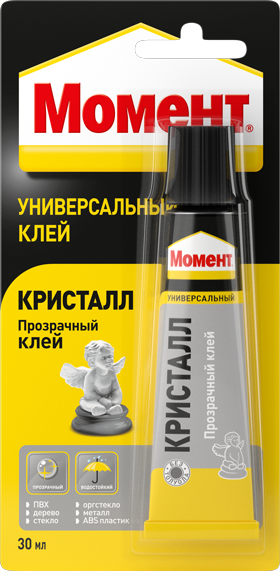 Клей универсальный МОМЕНТ Кристалл 30мл /шоу-бокс/