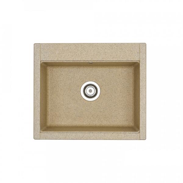 Мойка кухонная Aquaton Делия прямоугольная 59,4x51 см, искусст. камень, песочный, 1A715232LD220