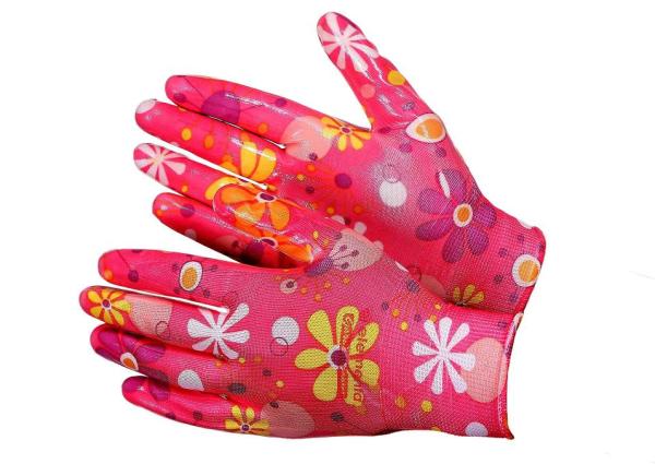 Перчатки нейлон Гламур с нитрилом  (садовые) (167)