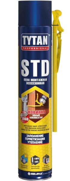 Пена монтажная Tytan STD, огнестойкая, 750 мл, всесезонная, Tytan Professional