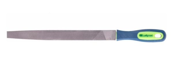 Напильник плоский 250 мм, №2, двухкомпонентная рукоятка,Сибртех