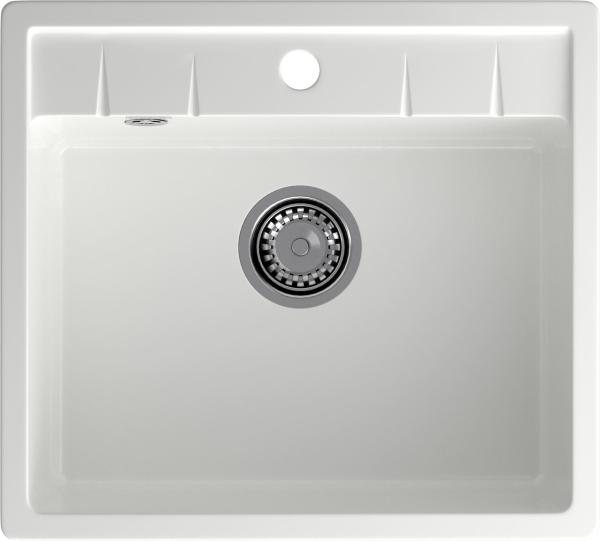 Мойка кухонная GranFest Quadro 561 прямоугольная 56x50 см, искусст. камень, иней, Q-561