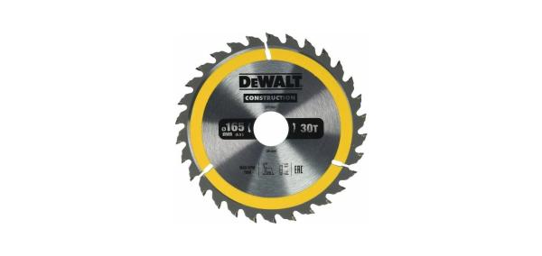 Диск пильный по дереву CONSTRUCTION 165x30 мм, 30 зубьев, DeWalt