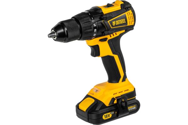 Дрель-шуруповерт аккумуляторная, бесщет. BLDL-IB-18-02, Li-Ion, 18 В, 2 акк., Denzel