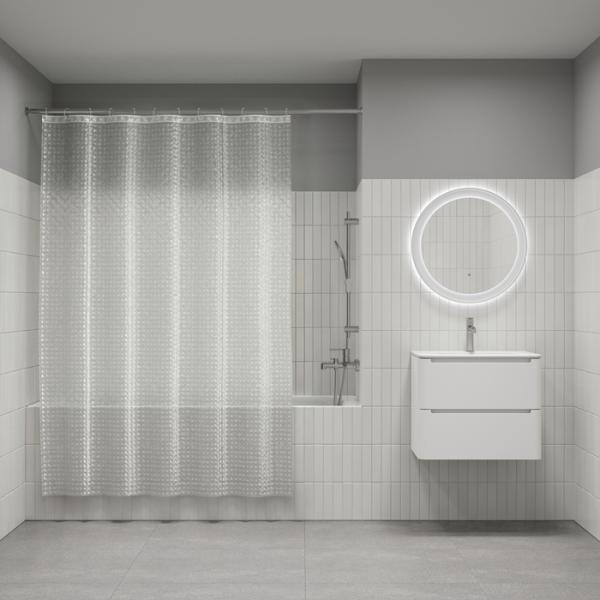 Штора для ванной комнаты Iddis P01PV18i11 180x200 см Peva, прозрачная