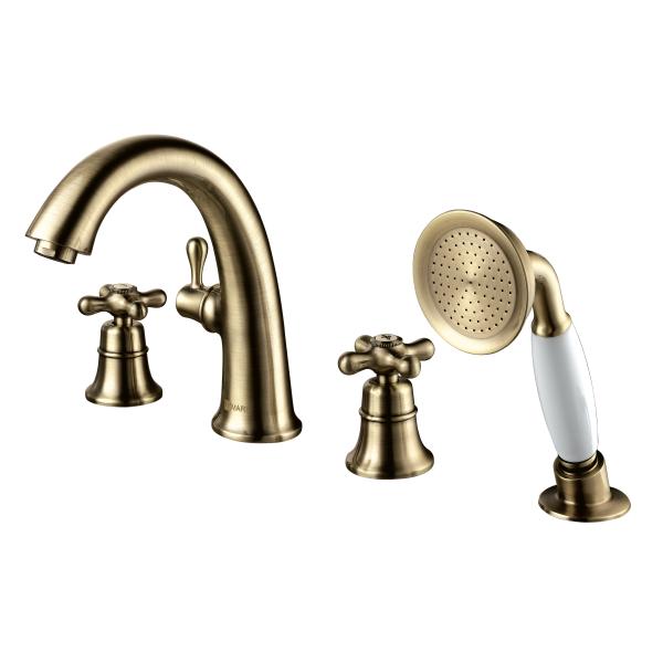 Смеситель для ванны встраиваемый на 4 отверстия  VINTAGE Lemark LM2841B бронза