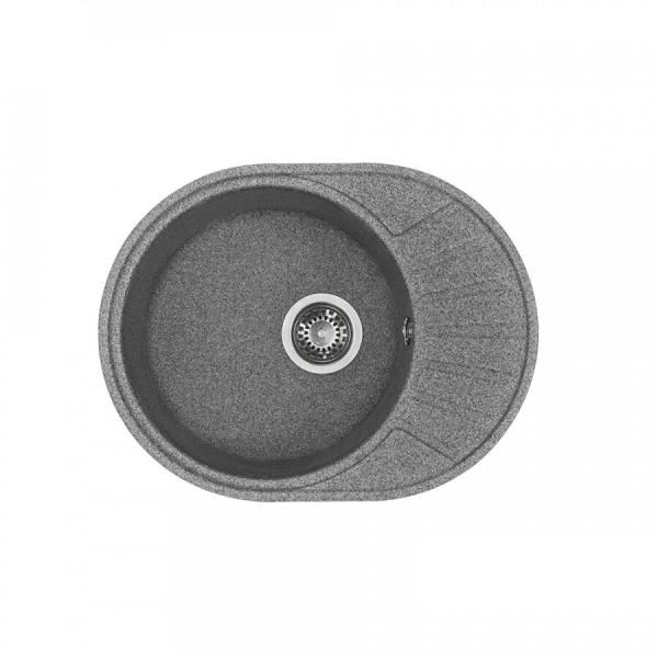 Мойка кухонная Aquaton Чезана овальная 56,8x43,7 см, искусст. камень, серый, 1A711232CS230