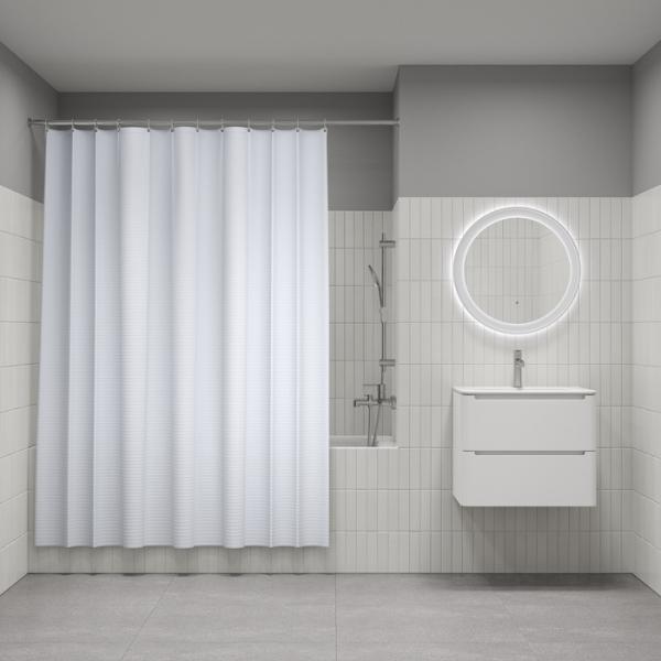 Штора для ванной комнаты Iddis DW01P18i11 180х200 см полиэстер, белая