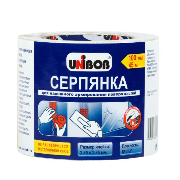 Серпянка стеклотканевая Unibob, 100 мм x 45 м