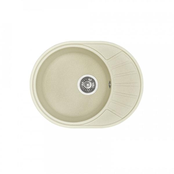 Мойка кухонная Aquaton Чезана овальная 56,8x43,7 см, искусст. камень, жемчуг, 1A711232CS240