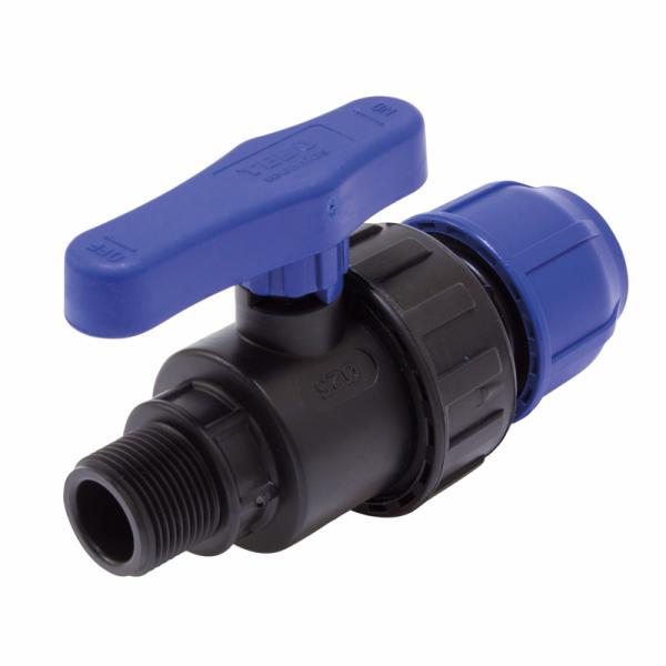 Кран шаровой ПНД разъемный  25 x 3/4" нар. резьба