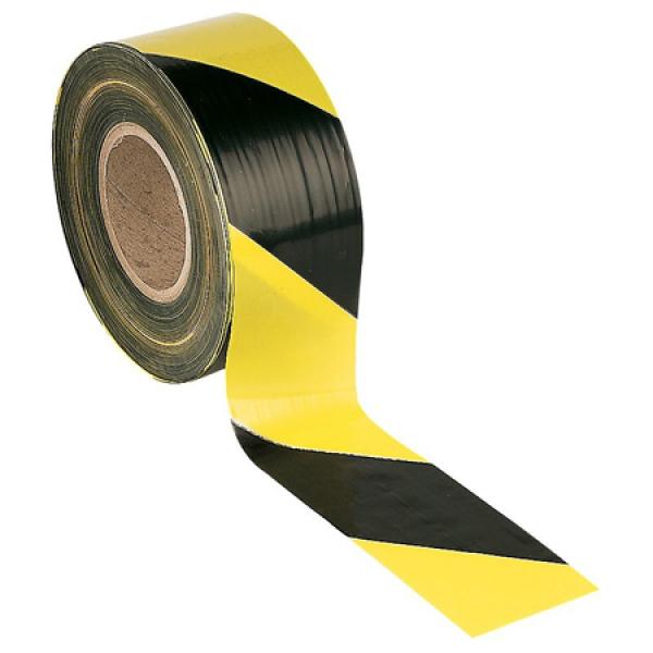 Лента сигнальная, 50ммх200м , черн-желт.(89033) (Сибртех)
