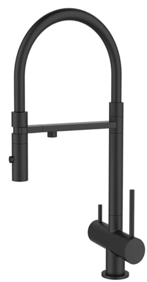 Смеситель для кухни DQ Kitchen под фильтр DA1462505Black, черный матовый