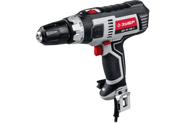 Дрель-шуруповерт ЗУБР ДШ-М1-400-2 К, 400 Вт, 0-450/0-1800 об/мин, БЗП 10 мм, кейс